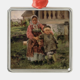 Brother and Sister, 1880 Metal Tree Decoration