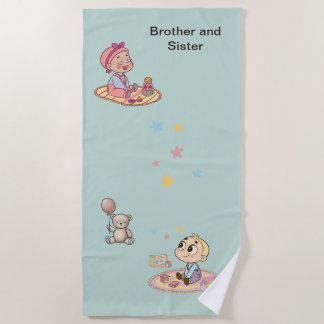 Brother and Sister Beach Towel