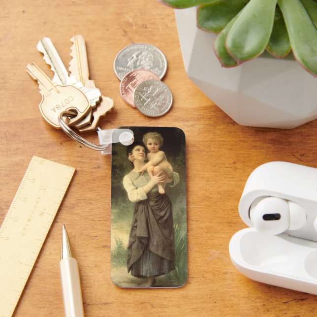Brother and Sister by William Adolphe Bouguereau Key Ring (Desk)