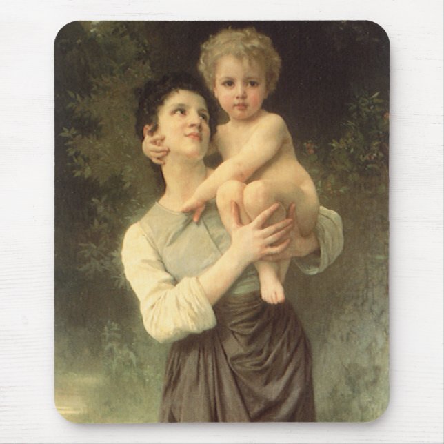 Brother and Sister by William Adolphe Bouguereau Mouse Pad (Front)