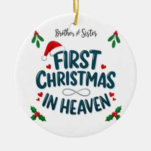 Brother and Sister First Christmas in Heaven Ceramic Tree Decoration