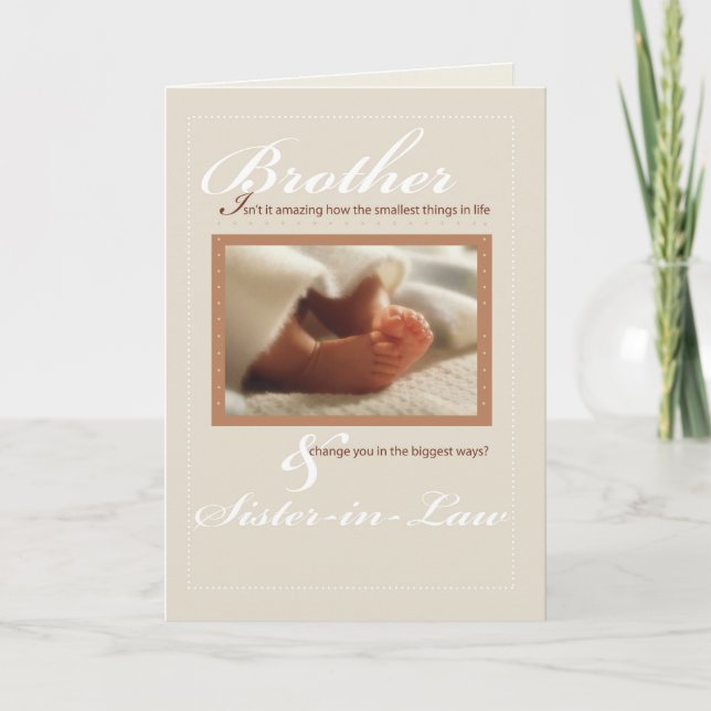 Brother and Sister-in-Law Congratulations New Baby Card (Front)
