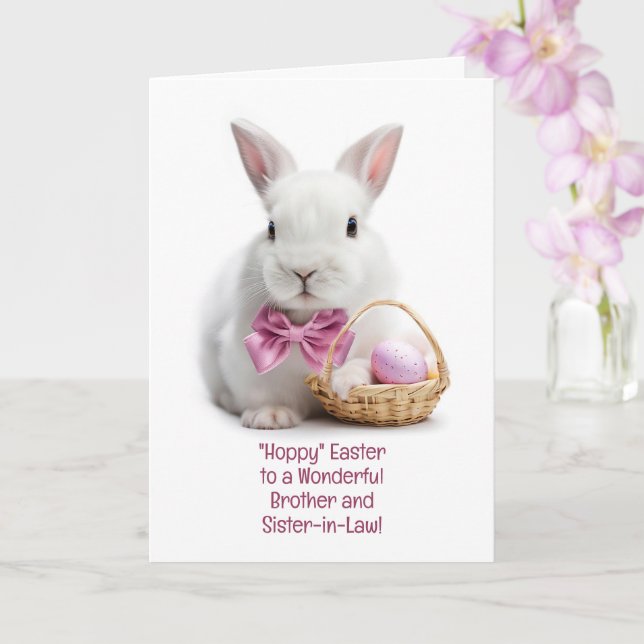 Brother and Sister in Law Cute Happy Easter  Card (Orchid)