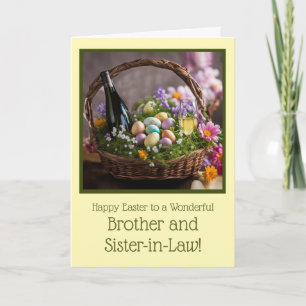 Brother and Sister In Law Funny Easter with Wine Card