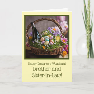 Brother and Sister In Law Funny Easter with Wine Card