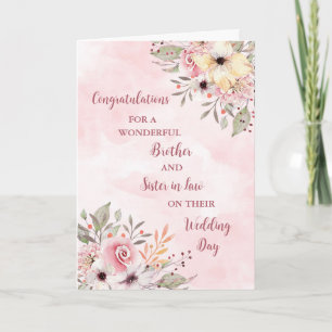 Brother and Sister in Law Wedding Congratulations Card