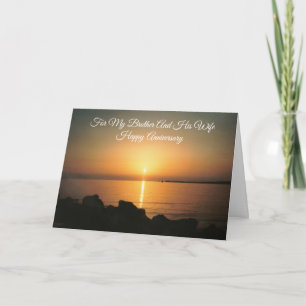 Brother And Wife Wedding Anniversary Card Sunset
