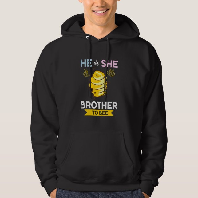 Brother Baby Big Bro Mum Bee Party Theme Hoodie (Front)