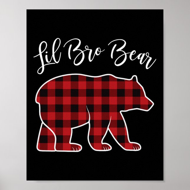 Brother Bear Pajama Red Buffalo Xmas Funny Family  Poster (Front)