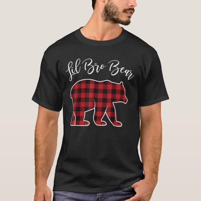 Brother Bear Pajama Red Buffalo Xmas Funny Family  T-Shirt (Front)