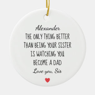 Brother Became Dad Personalised Message Gift Ceramic Tree Decoration
