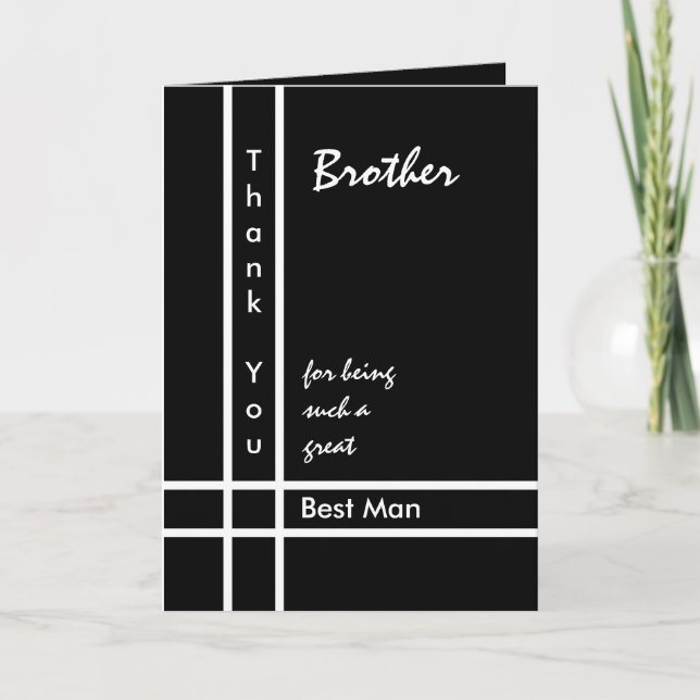 BROTHER - Best Man Wedding Thank You Card (Front)