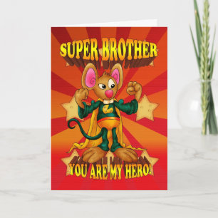 Brother Birthday Card - Super Brother Mouse Card -