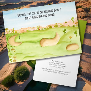 Brother, Birthday Desert Golf Course Watercolor Card