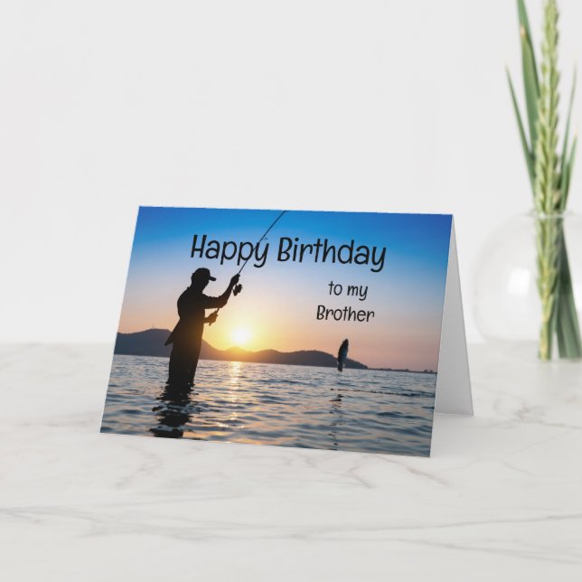 Brother Birthday Fishing Therapy Forest  Card (Front)