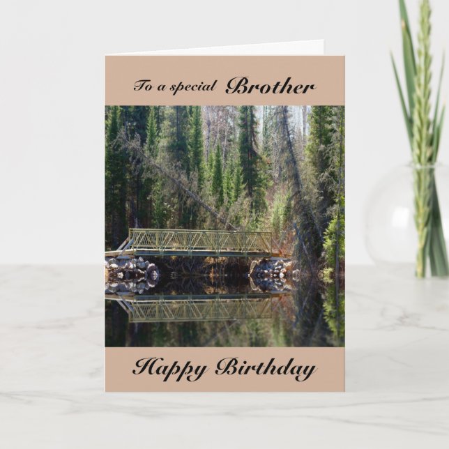 Brother - Birthday - Forest Bridge Card (Front)