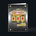 Brother Birthday Greeting Card With Slots And Coin<br><div class="desc">Great For those who love a flutter weather it's on the slot machines (fruit machines / one arm bandit) or just that stylish casino look</div>