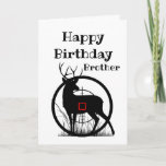 Brother Birthday Over the Hill Crosshairs Humour Card<br><div class="desc">Happy Birthday Brother,    Over the Hill has got you in it's crosshairs.   Funny Birthday wishes for the avid hunter with stag deer silhouette and target crosshairs.  Great card to customise or personalise with anyone's name</div>