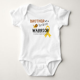 brother brave warrior cancer lion baby bodysuit