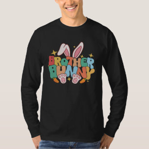 Brother Bunny Ears Rabbit Pink Buffalo Plaid Easte T-Shirt