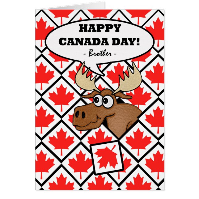 Brother Canada Day Funny Moose Maple  Leaves (Front)