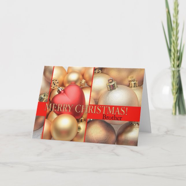 Brother Christmas Card with ornaments (Front)