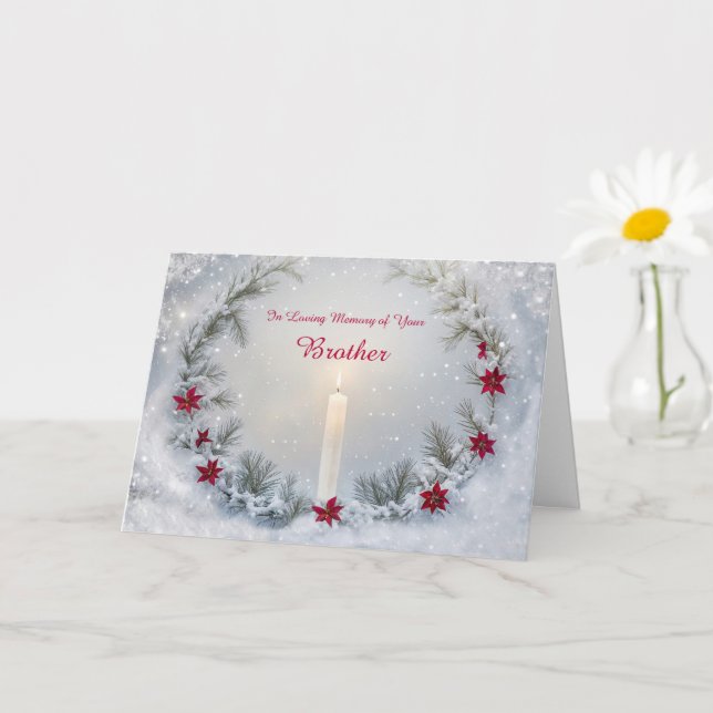 Brother Christmas Sympathy Remembrance Memorial  Card (Small Plant)