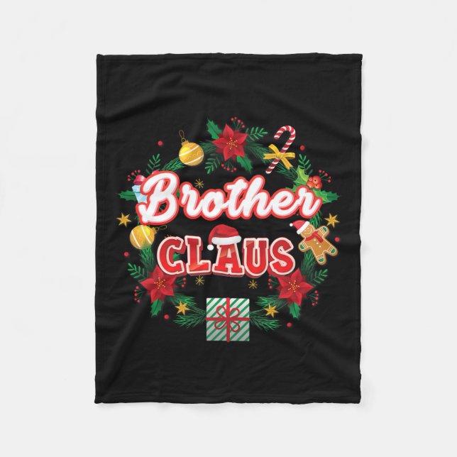 Brother Claus Christmas Santa Laurel Wreath Mistle Fleece Blanket (Front)