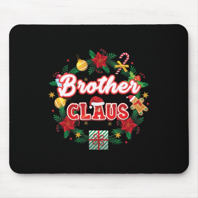 Brother Claus Christmas Santa Laurel Wreath Mistle Mouse Pad (Front)