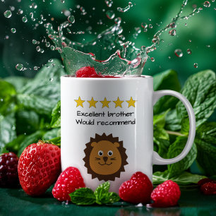 Brother custom text lion face coffee mug