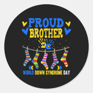 Brother Down Syndrome Awareness Classic Round Sticker