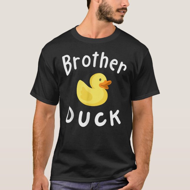 Brother Duck Birthday Rubber Duck Lover Family Mat T-Shirt (Front)