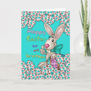 Brother Easter Card With Easter Bunny And Eggs