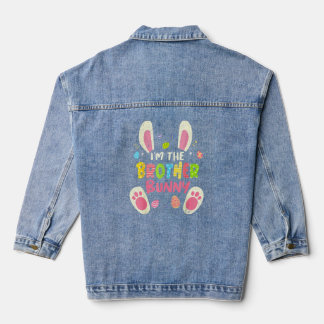 Brother Easter Matching Family Party Bunny Face  Denim Jacket