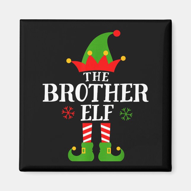 Brother Elf Funny Matching Family Group Christmas  Magnet (Front)