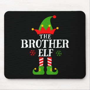 Brother Elf Funny Matching Family Group Christmas  Mouse Pad