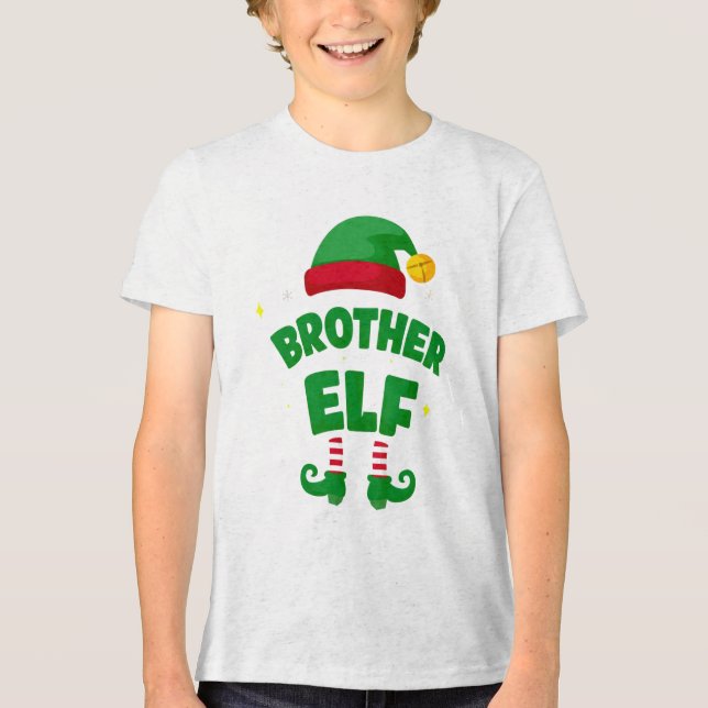 Brother Elf Holiday Family Matching Set Tri-Blend Shirt (Front)