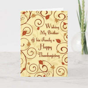 Brother & Family Happy Thanksgiving Card
