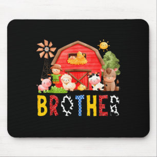 Brother Farm Cow Birthday Boy Matching Family Matc Mouse Pad