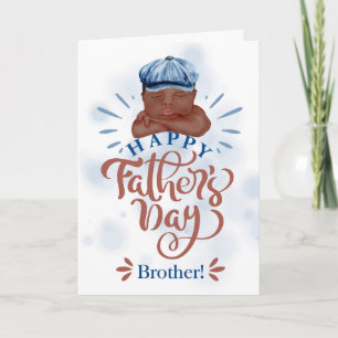 Brother Father's Day Brown Skinned baby Boy Holiday Card