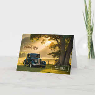 Brother Father's Day Classic Car in Summer Meadow Holiday Card