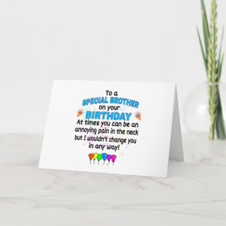 Brother Funny Birthday Card