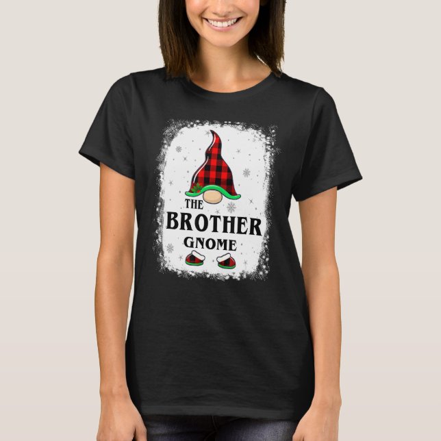 Brother Gnome Buffalo Plaid Matching Family Xmas P T-Shirt (Front)