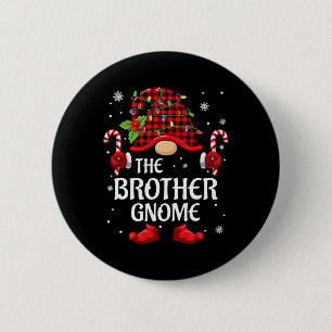 Brother Gnome Matching Christmas Pjs For Family  6 Cm Round Badge
