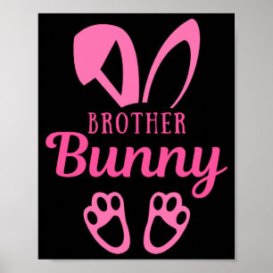 Brother happy easter bunny t shirt poster