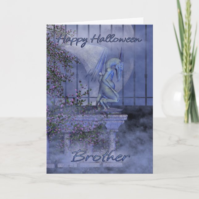 Brother Happy Halloween gargoyle Card (Front)