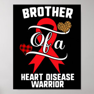 Brother Heart Disease Awareness Leopard Buffalo Pl Poster