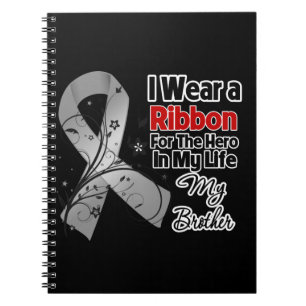 Brother Hero in My Life Brain Cancer Spiral Notebook