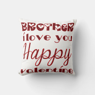 Brother I Love You Cute Cupid Typography Valentine Cushion