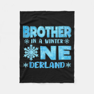 Brother In A Winter Onederland Bday Girl Sweet Sno Fleece Blanket